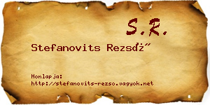 Stefanovits Rezső névjegykártya